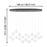 Espardello Clear Glass Linear Pendant Light - Black