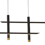 Esparta LED Linear Suspension Light 50W 3000K - Black & Gold