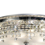 Esta 4 Light Round Glass Crystal Flush Ceiling Light - Polished Chrome