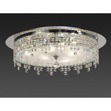 Esta 4 Light Round Glass Crystal Flush Ceiling Light - Polished Chrome