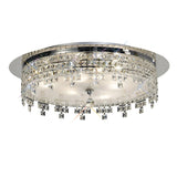 Esta 4 Light Round Glass Crystal Flush Ceiling Light - Polished Chrome