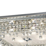 Esta 4 Light Square Glass Crystal Flush Ceiling Light - Polished Chrome