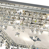 Esta 4 Light Square Glass Crystal Flush Ceiling Light - Polished Chrome