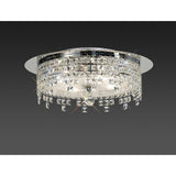 Esta 6 Light Round Glass Crystal Flush Ceiling Light - Polished Chrome