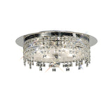 Esta 6 Light Round Glass Crystal Flush Ceiling Light - Polished Chrome