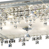 Esta 6 Light Square Glass Crystal Flush Ceiling Light - Polished Chrome