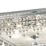 Esta 6 Light Square Glass Crystal Flush Ceiling Light - Polished Chrome