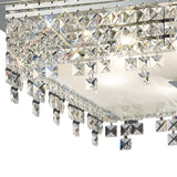 Esta 6 Light Square Glass Crystal Flush Ceiling Light - Polished Chrome