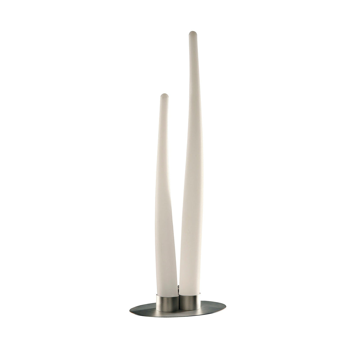 Estalacta 2 Light Table Lamp - Silver/Opal White