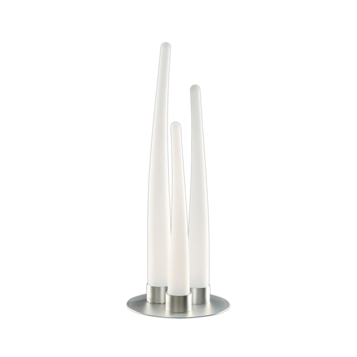 Estalacta 3 Light Table Lamp - Silver/Opal White