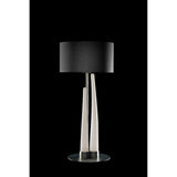 Estalacta 3 Light Table Lamp - Silver/Opal White With Black Shade