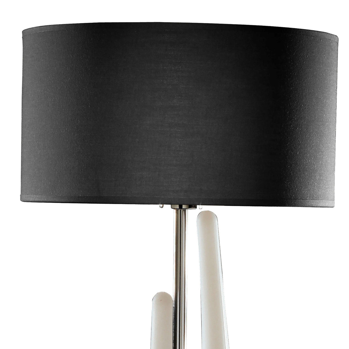Estalacta 3 Light Table Lamp - Silver/Opal White With Black Shade