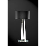 Estalacta 3 Light Table Lamp - Silver/Opal White With Black Shade