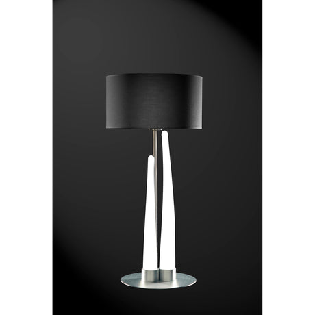 Estalacta 3 Light Table Lamp - Silver/Opal White With Black Shade