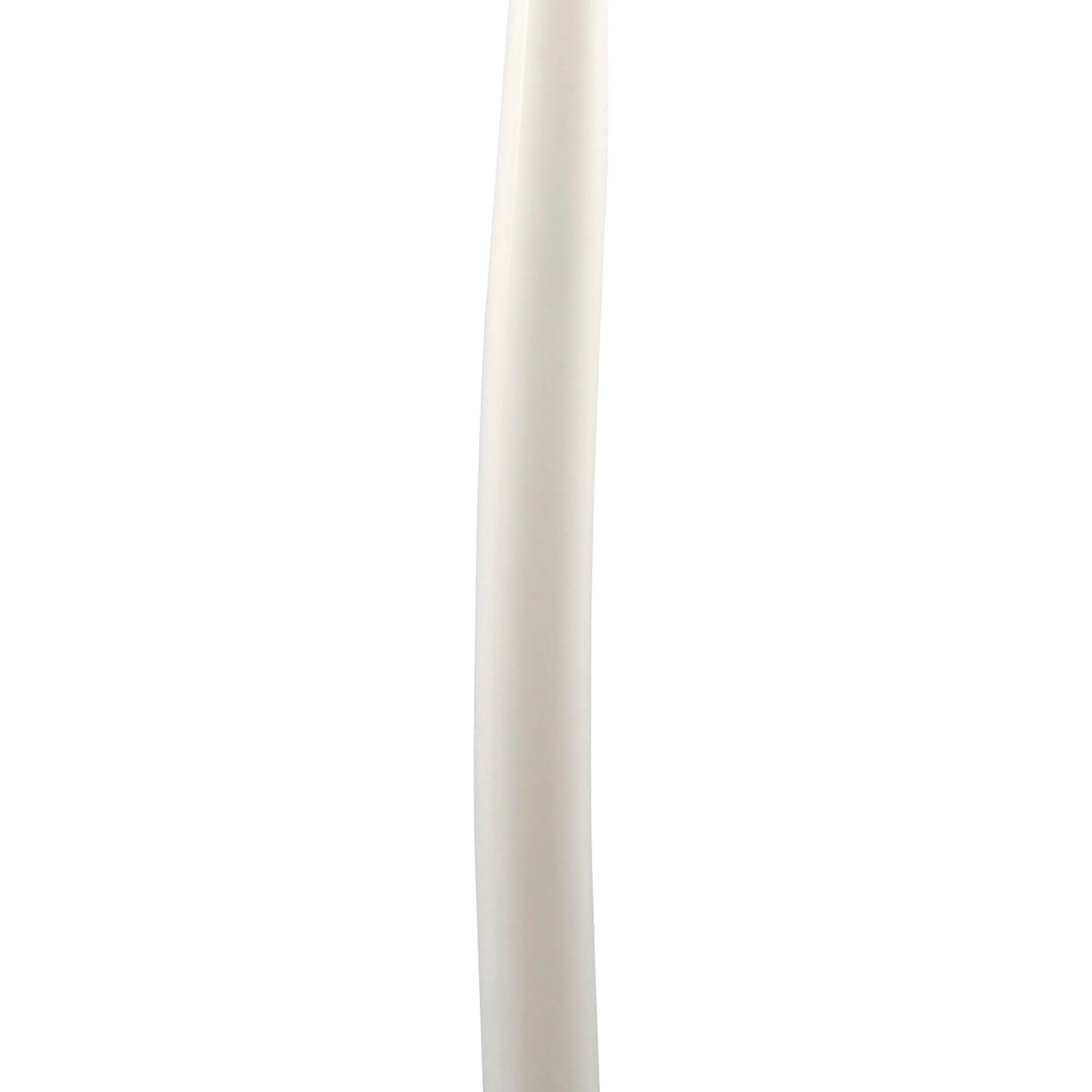 The Estalacta 1 Light Small Floor Lamp in Silver & Opal White stands upright with simple elegance, its sleek silhouette echoing the refined minimalism of an accent light against a plain white background.