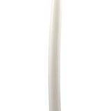 The Estalacta 1 Light Small Floor Lamp in Silver & Opal White stands upright with simple elegance, its sleek silhouette echoing the refined minimalism of an accent light against a plain white background.