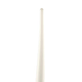 The Estalacta 1 Light Small Floor Lamp, finished in silver and opal white, features a sleek, modern design with a smooth surface that stands vertically like an unlit taper candle against a plain background.