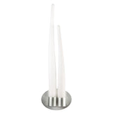 Estalacta 2 Light Bathroom Wall Light - Silver/Opal White