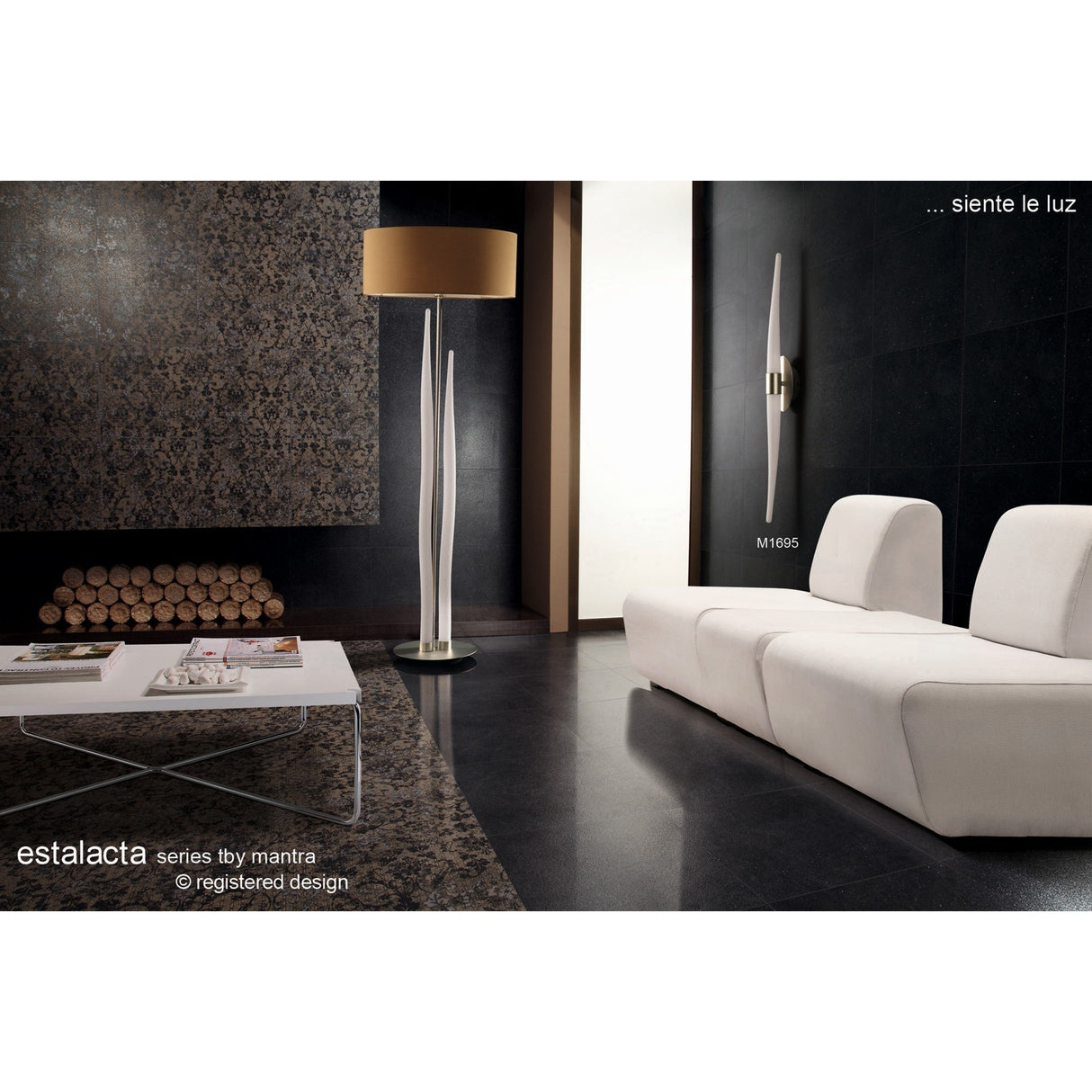 Estalacta 2 Light Large Bathroom Wall Light - Silver/Opal White