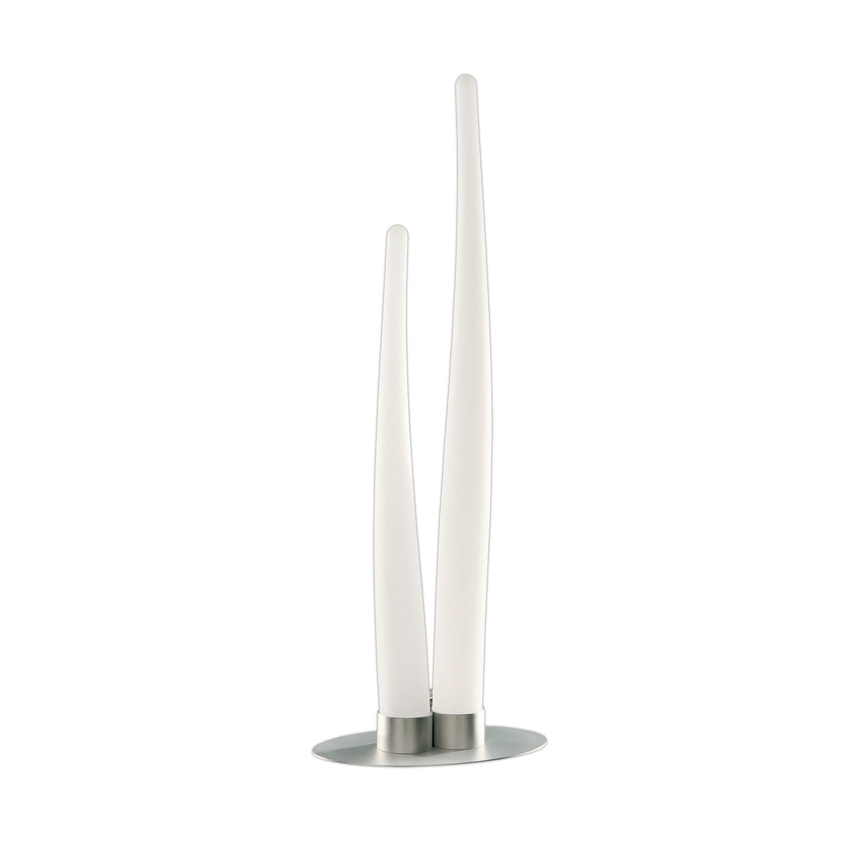 Estalacta 2 Light Outdoor Table Lamp - Silver/Opal White