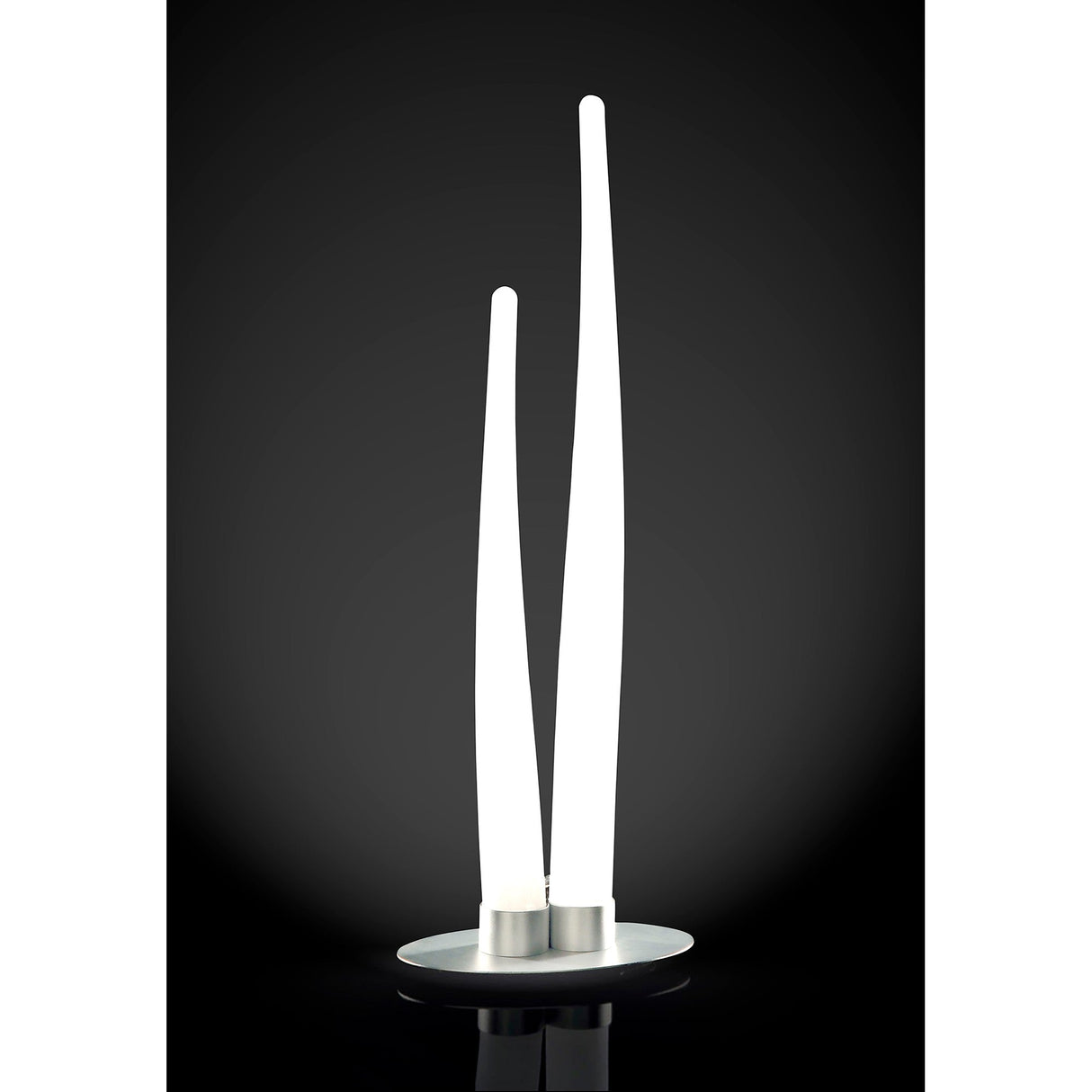 Estalacta 2 Light Outdoor Table Lamp - Silver/Opal White
