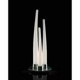Estalacta 3 Light Outdoor Table Lamp - Silver/Opal White