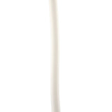 A close-up of the Estalacta 1 Light Large Outdoor Floor Lamp in Silver & Opal White, featuring a single straight white tube set against a plain white background, echoing the sleek lines of modern outdoor lighting design.