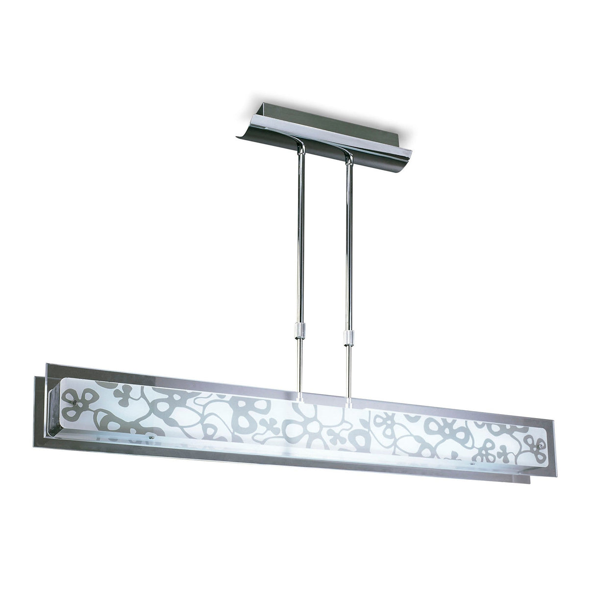 Euphoria Small 2 Light Glass Linear Suspension Light - Polished Chrome