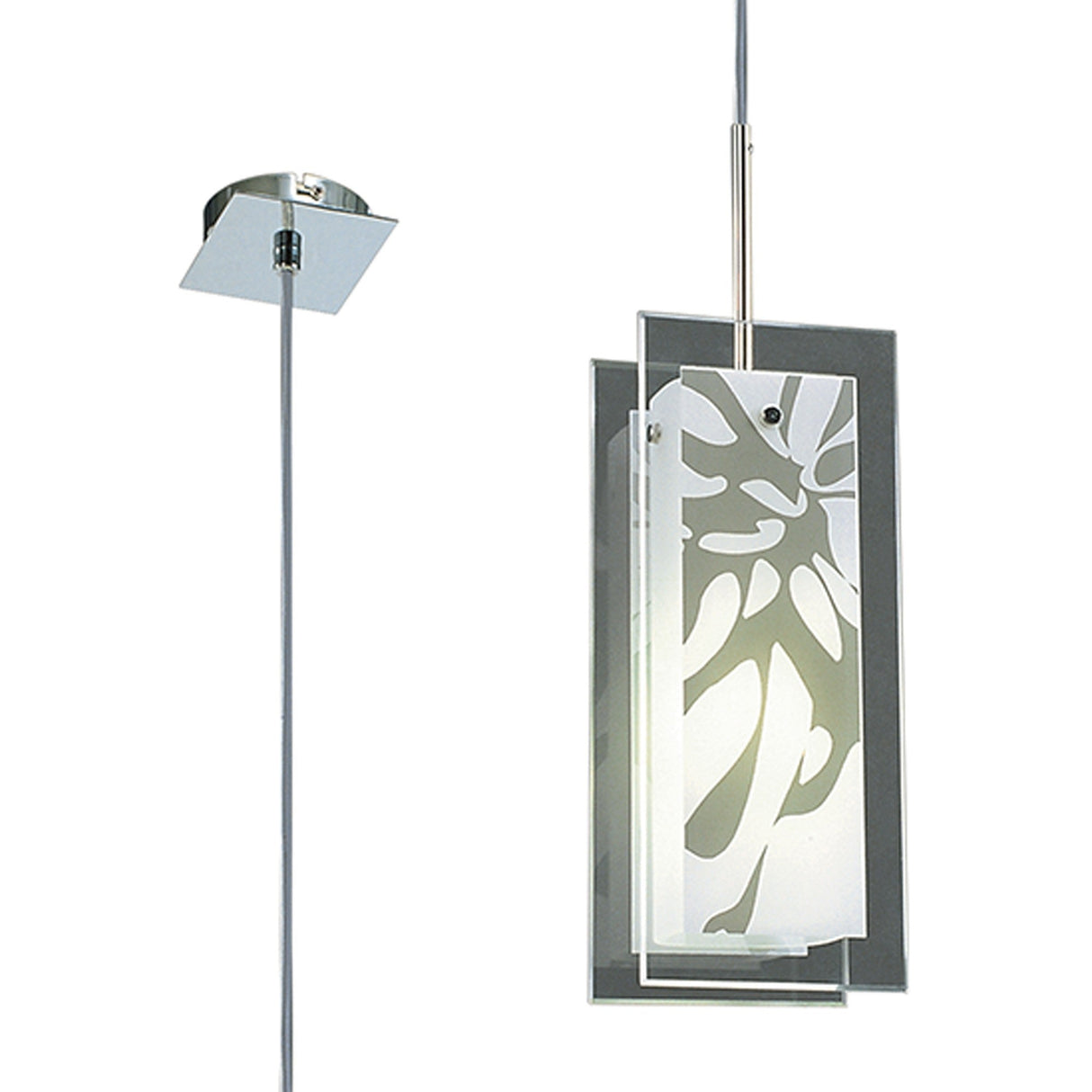 Euphoria 1 Light Glass Pendant Light - Polished Chrome & Opal White