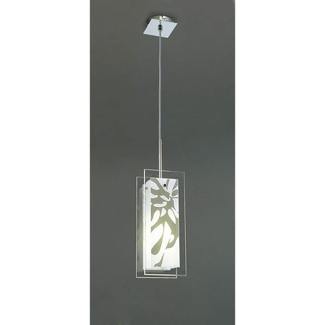 Euphoria 1 Light Glass Pendant Light - Polished Chrome & Opal White