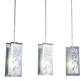 Euphoria 3 Light Glass Bar Pendant Light - Chrome & Opal White