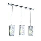 Euphoria 3 Light Glass Bar Pendant Light - Chrome & Opal White