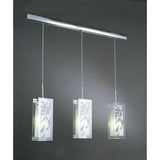 Euphoria 3 Light Glass Bar Pendant Light - Chrome & Opal White