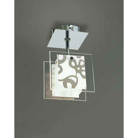 Euphoria LED Glass Semi-Flush Ceiling Light 9W 2700K - Chrome
