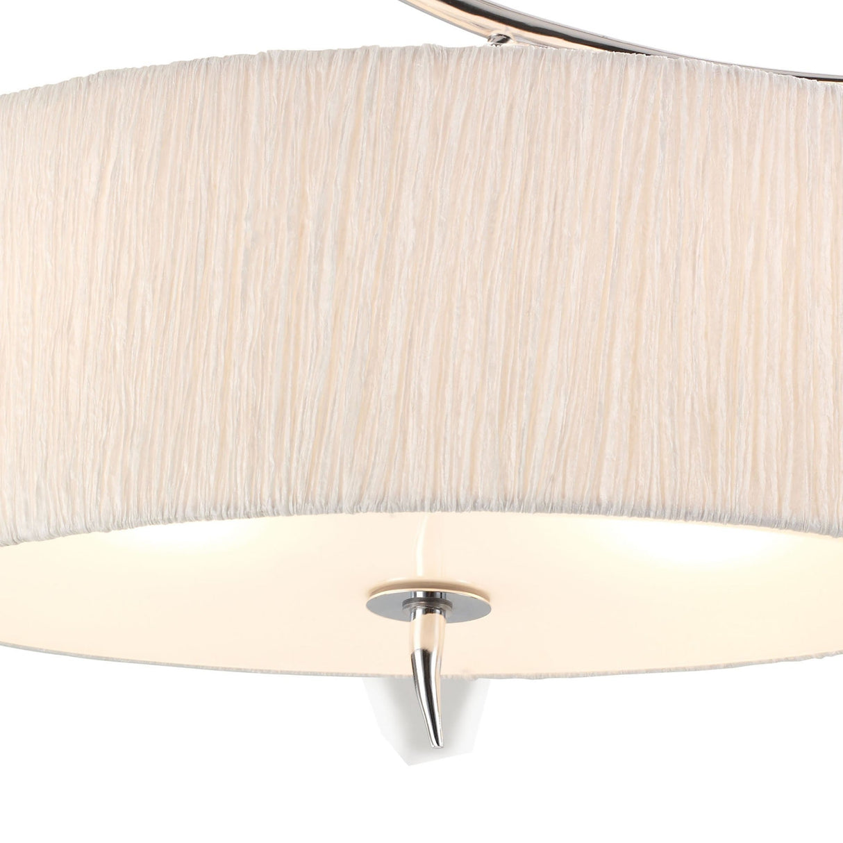 Eve 2 Light Semi-Flush Ceiling Light - Polished Chrome/Ivory