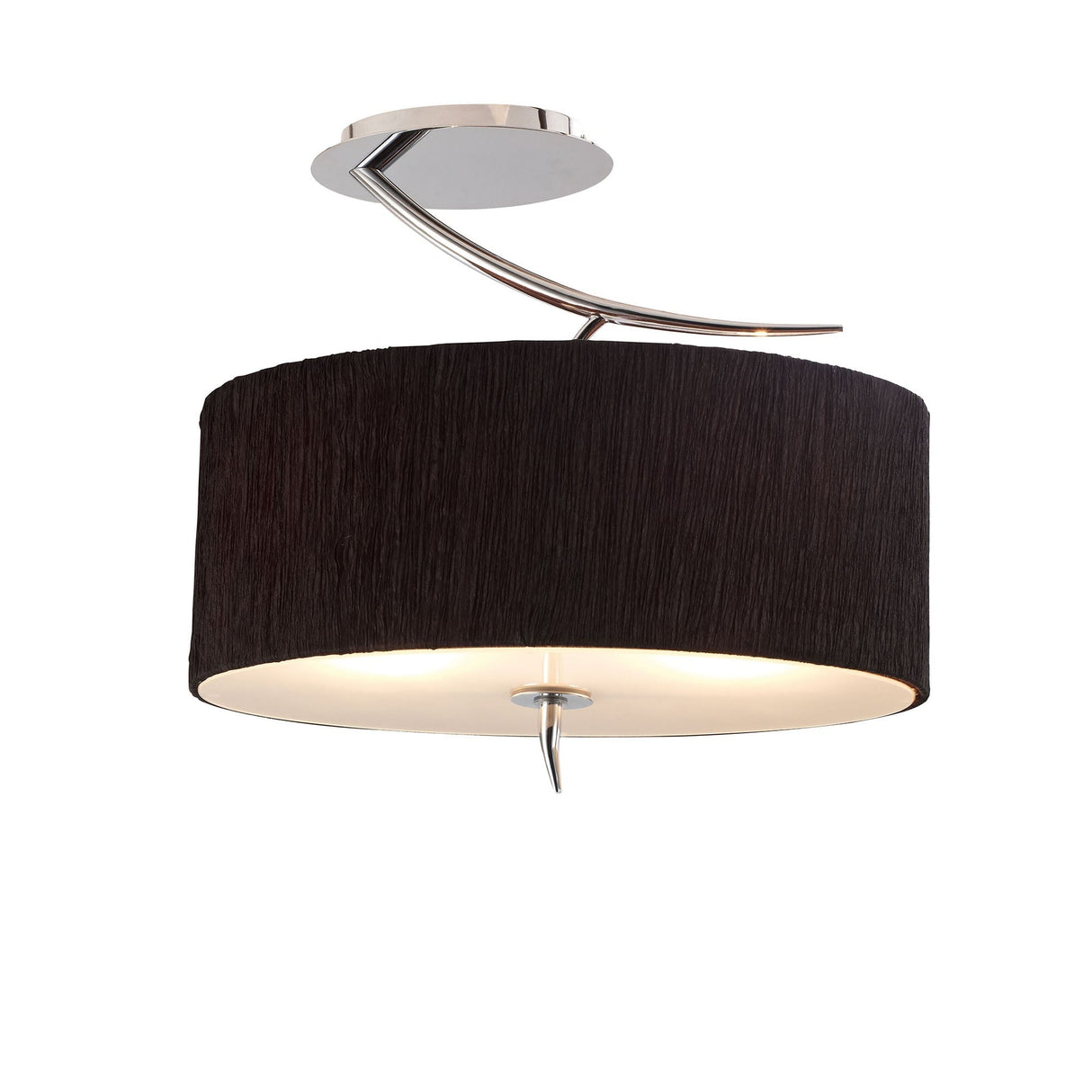 Eve 2 Light Semi-Flush Ceiling Light - Polished Chrome/Black