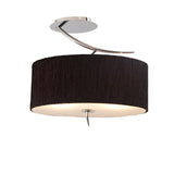Eve 2 Light Semi-Flush Ceiling Light - Polished Chrome/Black