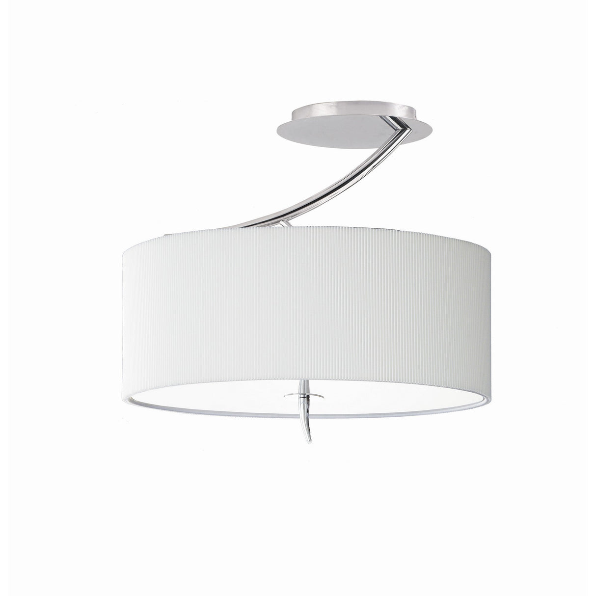 Eve 2 Light Semi-Flush Ceiling Light -  Polished Chrome/White