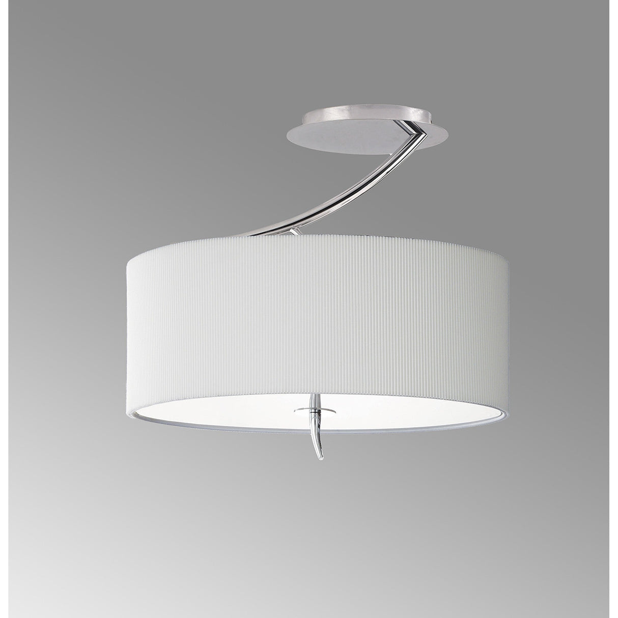 Eve 2 Light Semi-Flush Ceiling Light -  Polished Chrome/White