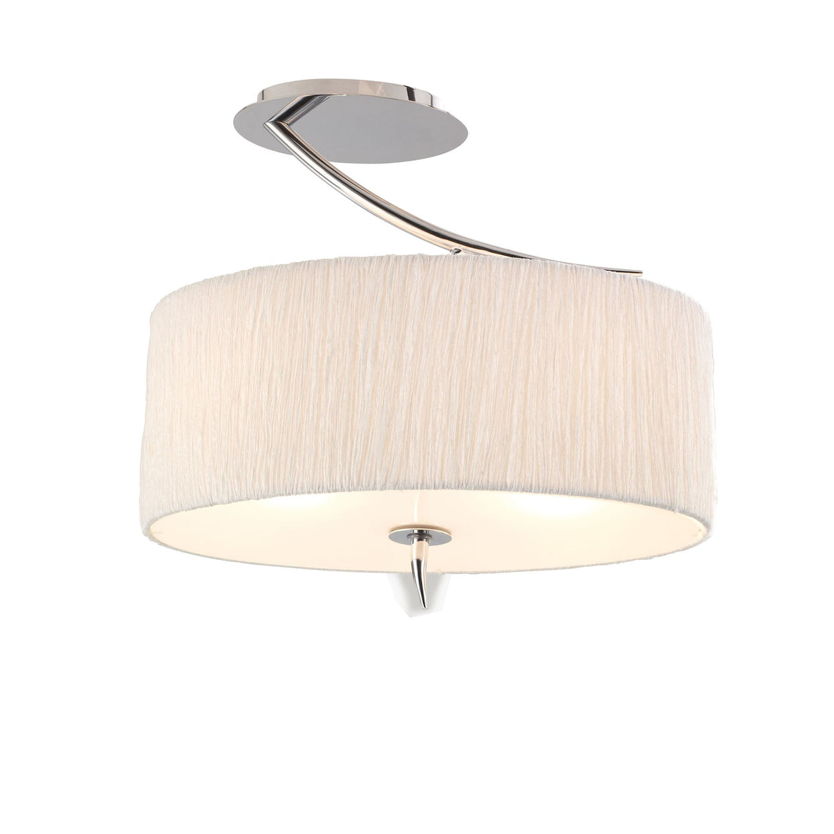 Eve 2 Light Semi-Flush Ceiling Light - Polished Chrome/Ivory