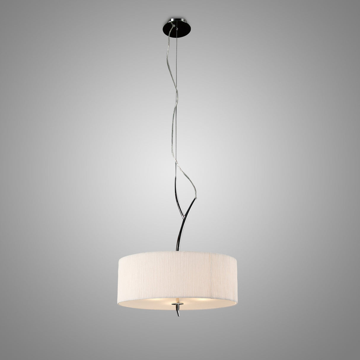 Eve 3 Light Pendant Light – Polished Chrome With White Shade