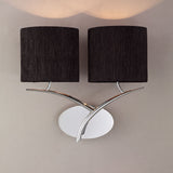 Eve 2 Light Wall Light - Chrome With White Shades