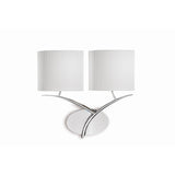 Eve 2 Light Wall Light - Chrome With White Shades