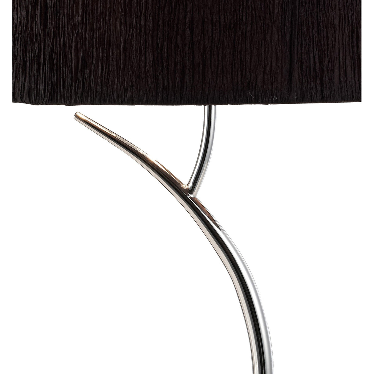Eve 2 Light Table Lamp - Polished Chrome With Black Round Shade