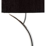 Eve 2 Light Table Lamp - Polished Chrome With Black Round Shade