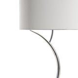 Eve 2 Light Table Lamp - Polished Chrome With White Round Shade