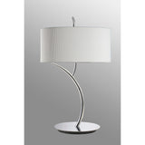Eve 2 Light Table Lamp - Polished Chrome With White Round Shade