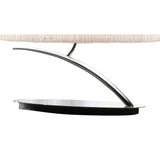 Eve 2 Light Table Lamp - Polished Chrome With White Oval Shade
