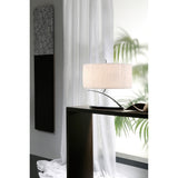 Eve 2 Light Table Lamp - Polished Chrome With White Oval Shade