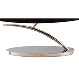 Eve 2 Light Table Lamp - Polished Chrome With Black Oval Shade